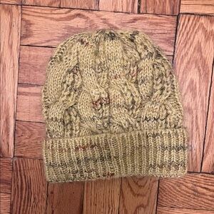 Green marl cable knit Beanie